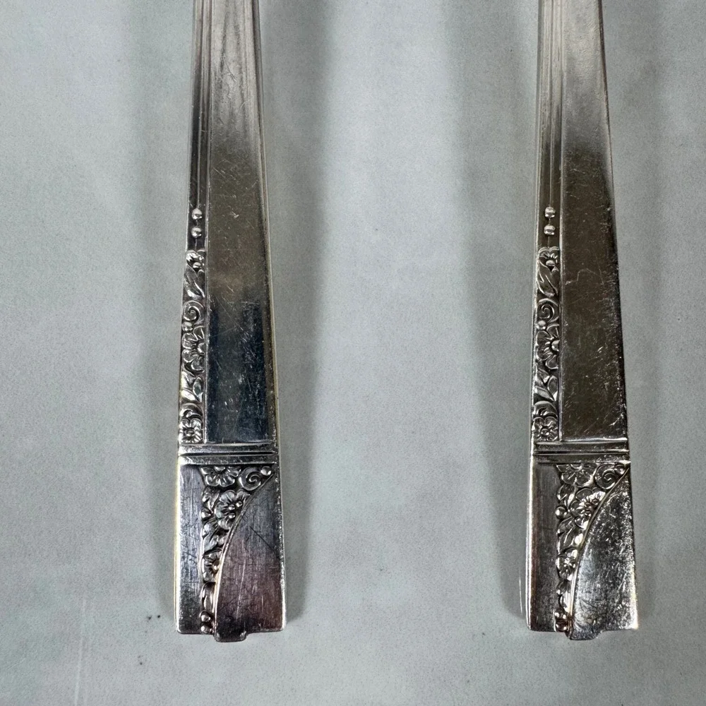 Set of 2 Oneida Nobility Plate Silver‎ Plated Dinner Forks Caprice Floral